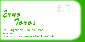 erno toros business card